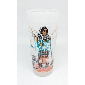 Blue Eagle Knox Gas Oil Glass FAMOUS OKLAHOMA INDIANS Hen-Toh Wyandot EXCELLENT